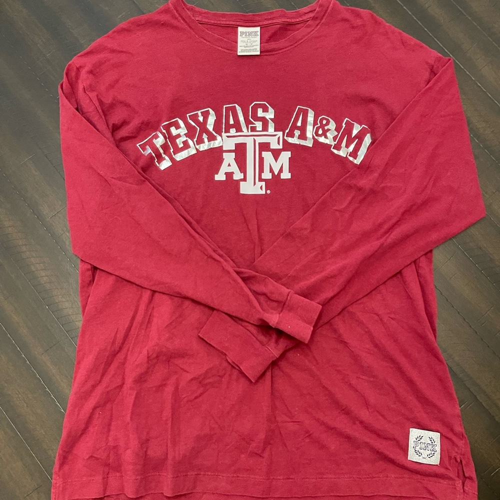 PINK Victoria's Secret Red Long Sleeve Tee